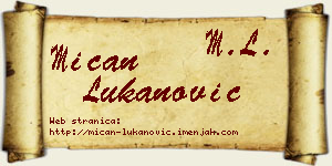 Mićan Lukanović vizit kartica